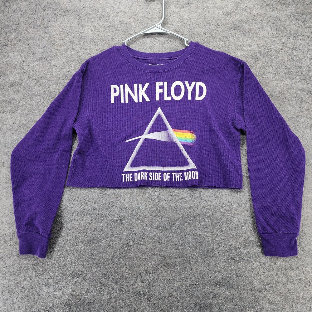 Pink Floyd Shirt Womens Large Long Sleeve Purple Cropped